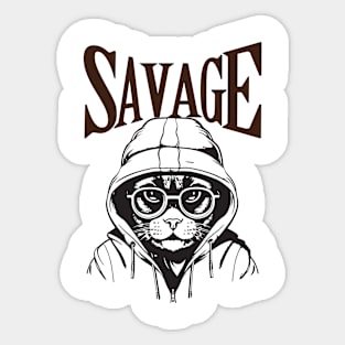 Savage cat design funny Sticker